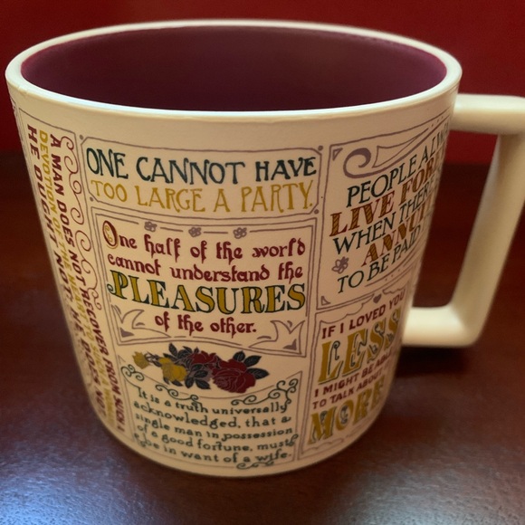 NIB Witty and Colorful Jane Austen Mug with Famous Sentiments and Quotes - Picture 2 of 8